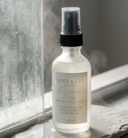 Dreamers Dawn aromatic shower mist bottle