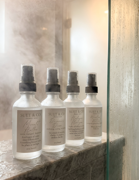 Into the Mist aromatic shower mist collection of all 4 shower mists